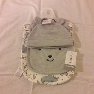Baby boy 3 piece hat, bib and diaper set